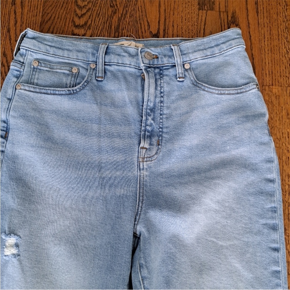 Madewell Faded Blue Straight Leg with Rips The Perfect Vintage Jean Size 29 - Picture 3 of 5